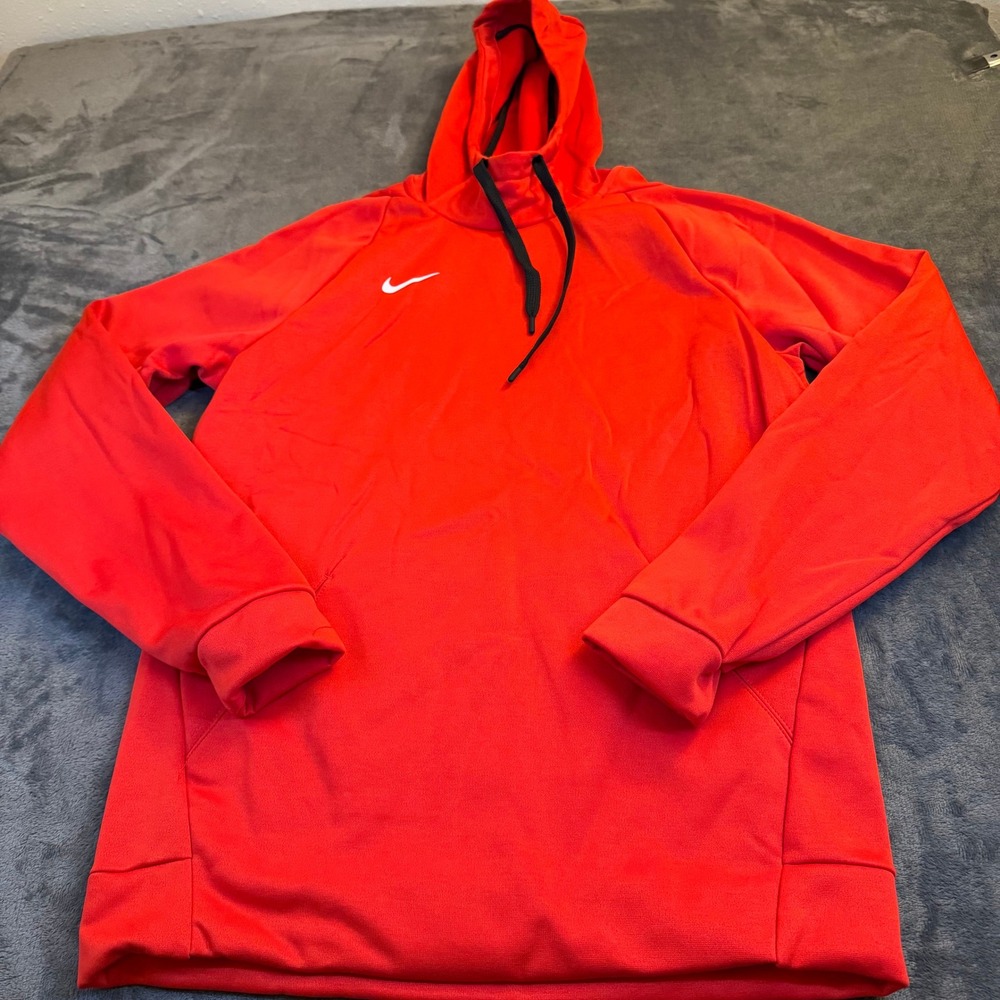 Nike Dri-FIT Red Athletic Hoodie Pullover Sweatshirt‎ Long Sleeve Mens Small